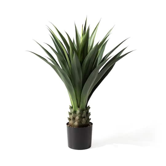 Glitzhome&#xAE; 3.25ft. Potted Faux Agave Plant